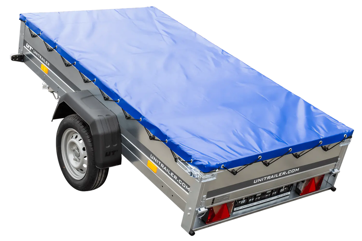 Kippbarer PKW-Anhänger Garden Trailer 230 KIPP mit Plane, Stützrad, Planenträger