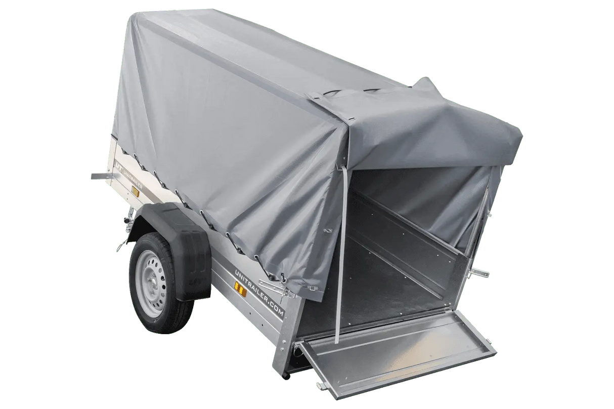 Vielseitiger kippbarer PKW-Anhänger Garden Trailer 200, 750 kg, mit Hochplane & Stützrad