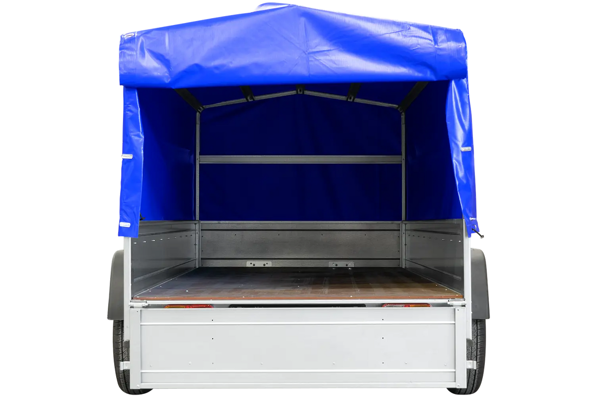 UNITRAILER Gartenanhänger 264/2 KIPP: Robuster Doppelachs-Anhänger mit Stützrad, Hochplane & Rahmen