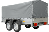 UNITRAILER Kippbarer Gartenanhänger 264/2: Robuster Doppelachser mit Stützrad & Plane