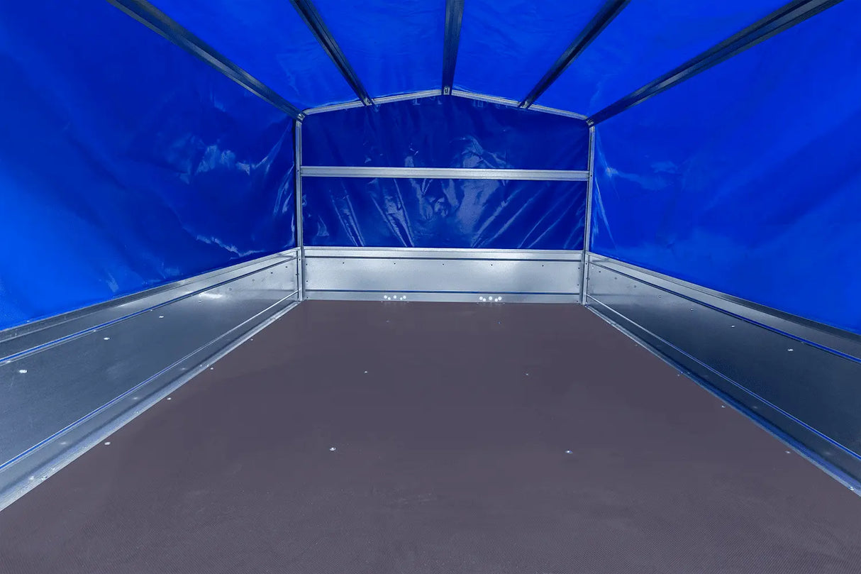 UNITRAILER GARDEN 265/2 KIPP Zweiachsanhänger 264x150 mit H-800 Rahmen & blauer Plane