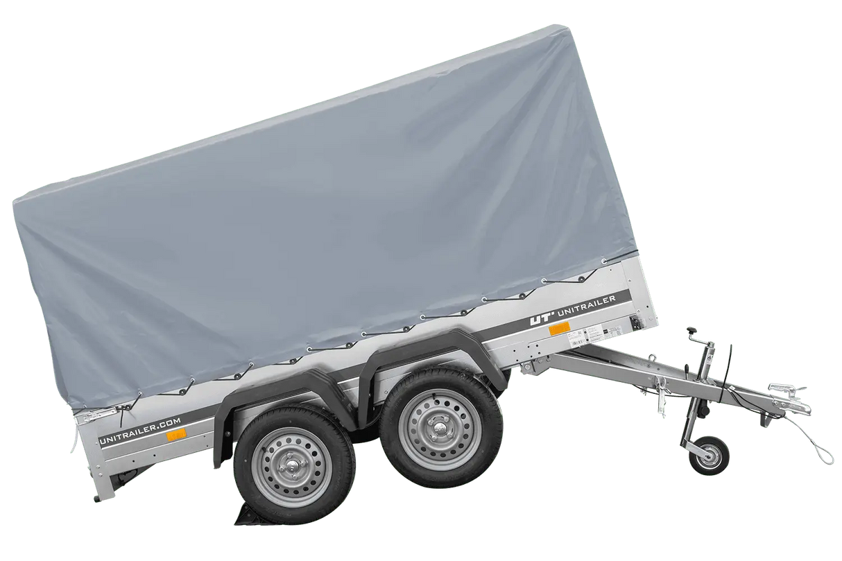 Robuster UNITRAILER GARDEN 265/2 Kipp-Zweiachsanhänger mit Hochplane und Rahmen