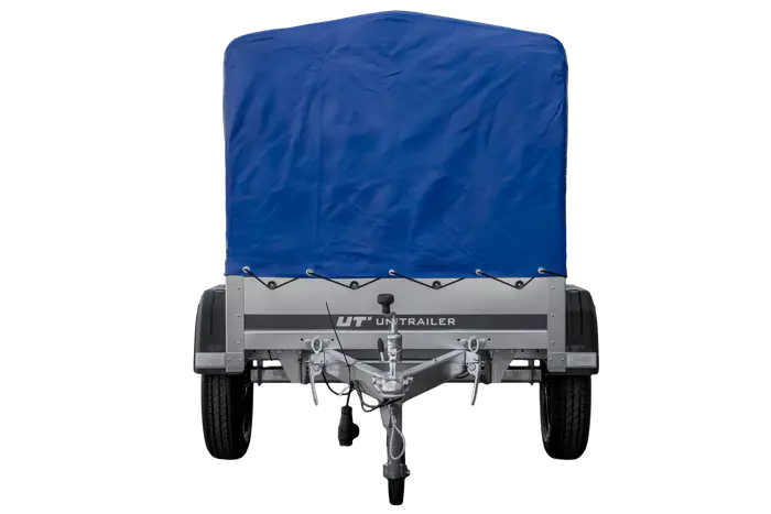 UNITRAILER Garden Trailer 150 KIPP: 150x106 cm mit Blauer Hochplane, Stützrad