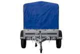 UNITRAILER Garden Trailer 150 KIPP: 150x106 cm mit Blauer Hochplane, Stützrad