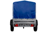 UNITRAILER Garden Trailer 150 KIPP: 150x106 cm mit Blauer Hochplane, Stützrad