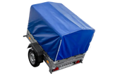 UNITRAILER Garden Trailer 150 KIPP: 150x106 cm mit Blauer Hochplane, Stützrad