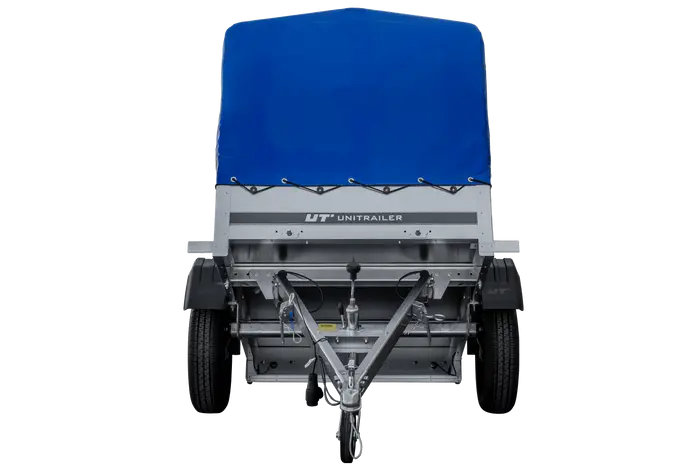 UNITRAILER Garden Trailer 150 KIPP: 150x106 cm mit Blauer Hochplane, Stützrad