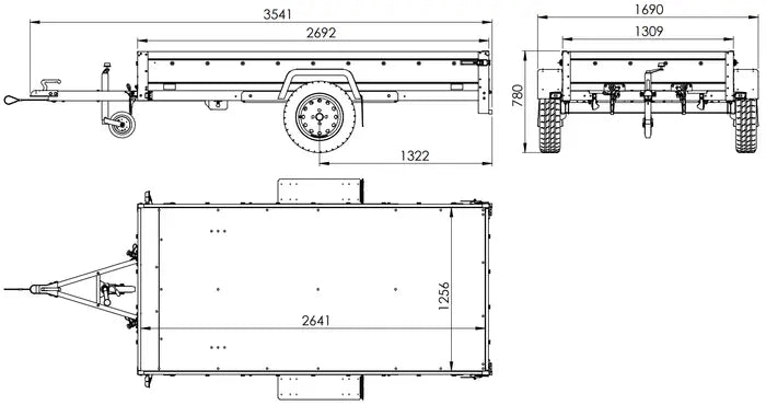 UNITRAILER Garden Trailer 264 KIPP: Robuster kippbarer PKW-Anhänger mit Flachplane