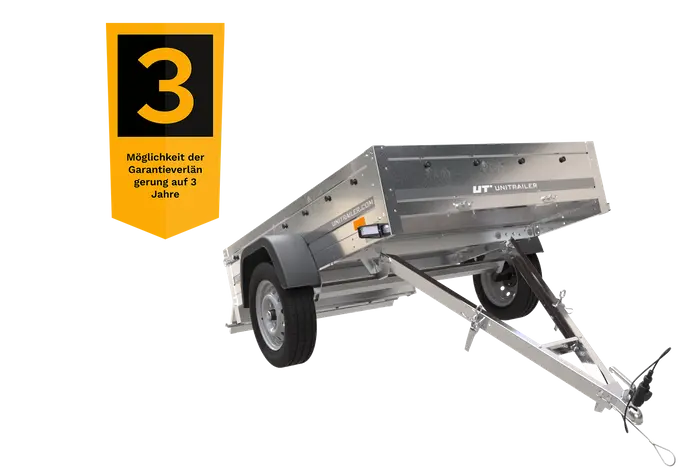 UNITRAILER Gartenanhänger 201 KIPP: Robuster, ungebremster Pkw-Anhänger mit Kippfunktion