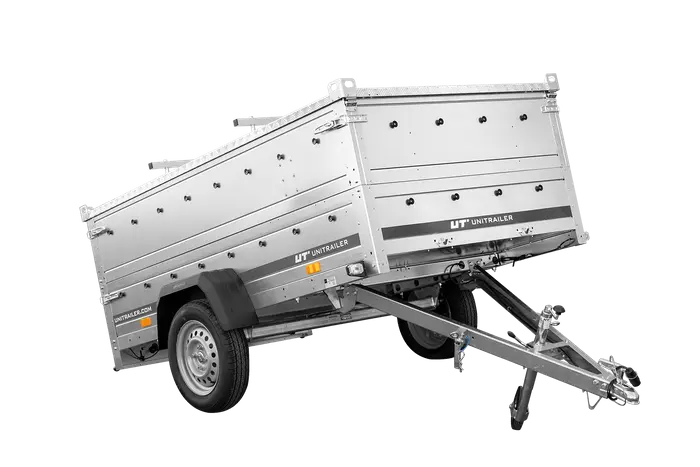Robuster UNITRAILER GARDEN 230 KIPP Einachs-Anhänger mit Bordwandaufsatz Alu-Deckel