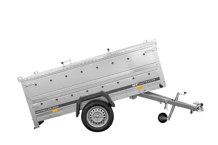 Robuster UNITRAILER GARDEN 230 KIPP Einachs-Anhänger mit Bordwandaufsatz Alu-Deckel