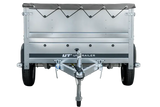 Faltbarer UNITRAILER Gartenanhänger 230 KIPP: Praktischer Pkw-Anhänger mit Bordwänden und Plane