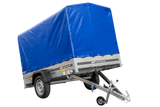 UNITRAILER 230 KIPP Gartenanhänger: Kippbar, Stützrad, 110cm Rahmen, blaue Plane