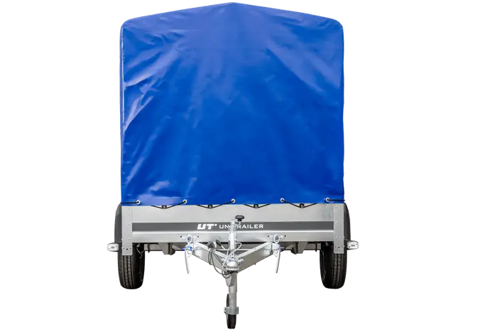 UNITRAILER 230 KIPP Gartenanhänger: Kippbar, Stützrad, 110cm Rahmen, blaue Plane