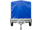 UNITRAILER 230 KIPP Gartenanhänger: Kippbar, Stützrad, 110cm Rahmen, blaue Plane
