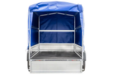 UNITRAILER 230 KIPP Gartenanhänger: Kippbar, Stützrad, 110cm Rahmen, blaue Plane