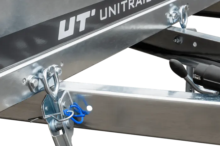 UNITRAILER 230 KIPP Gartenanhänger: Kippbar, Stützrad, 110cm Rahmen, blaue Plane