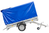 UNITRAILER 230 KIPP Gartenanhänger: Kippbar, Stützrad, 110cm Rahmen, blaue Plane
