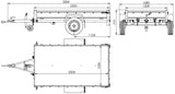 UNITRAILER 230 KIPP Gartenanhänger: Kippbar, Stützrad, 110cm Rahmen, blaue Plane