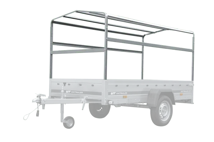 UNITRAILER GARDEN 265 Kippanhänger: Robuster PKW-Anhänger mit Hochspriegel und blauer Plane