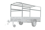 UNITRAILER GARDEN 265 Kippanhänger: Robuster PKW-Anhänger mit Hochspriegel und blauer Plane