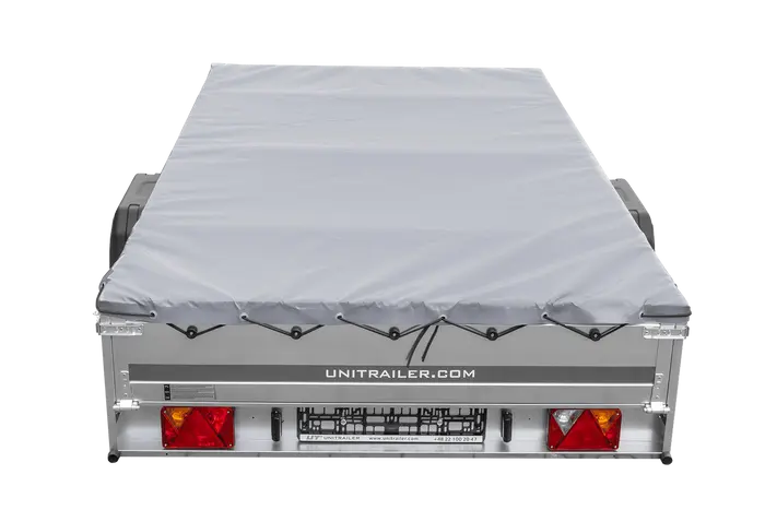 UNITRAILER GARDEN 265 KIPP Autoanhänger: Praktischer Kippanhänger mit grauer Plane & Stützrad