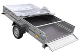 UNITRAILER GARDEN 265 KIPP Autoanhänger: Praktischer Kippanhänger mit grauer Plane & Stützrad