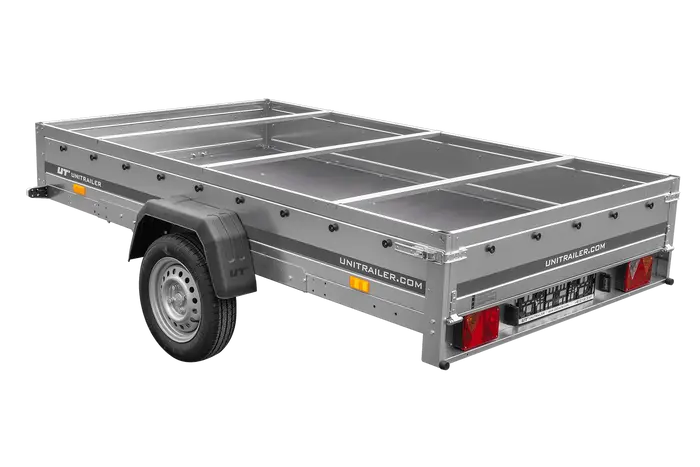 UNITRAILER GARDEN 265 KIPP Autoanhänger: Praktischer Kippanhänger mit grauer Plane & Stützrad