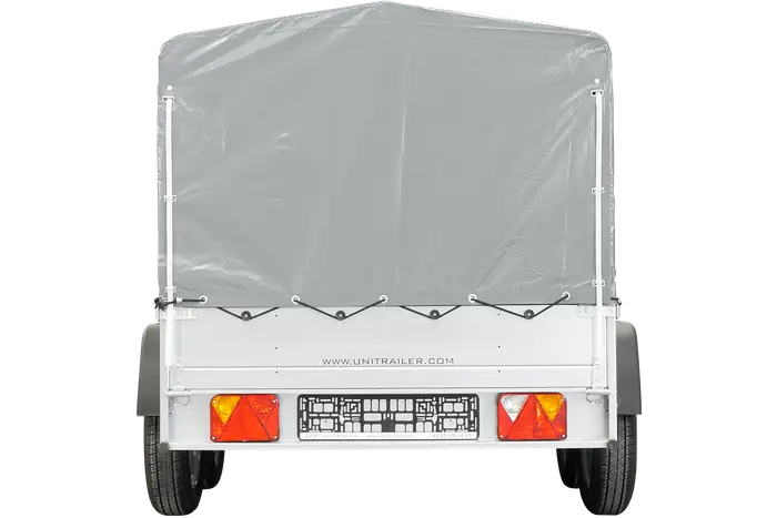 UNITRAILER Kippbarer Gartenanhänger 264/2: Robuster Doppelachser mit Stützrad & Plane