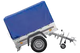 UNITRAILER Garden Trailer 150 KIPP: 150x106 cm mit Blauer Hochplane, Stützrad