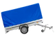 UNITRAILER GARDEN 265 Kippanhänger: Robuster PKW-Anhänger mit Hochspriegel und blauer Plane