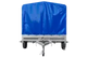 UNITRAILER GARDEN 265 Kippanhänger: Robuster PKW-Anhänger mit Hochspriegel und blauer Plane
