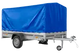 UNITRAILER GARDEN 265 Kippanhänger: Robuster PKW-Anhänger mit Hochspriegel und blauer Plane