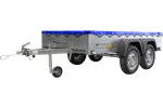 UNITRAILER Gartenanhänger 264/2 Kipp: Robuster Zweiachser mit Stützrad & Blauer Plane