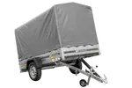 Vielseitiger UNITRAILER Garden Trailer 230 KIPP: Robuster PKW-Anhänger mit Hochplane