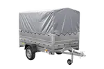 UNITRAILER Garden 230 FD PKW-Anhänger: 230x125, BIS-Seiten, H-800-Gestell, graue Plane