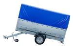 Vielseitiger PKW-Anhänger GARDEN TRAILER 264 KIPP mit Stützrad, Hochplane und Bordwänden