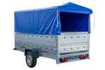 Vielseitiger PKW-Anhänger GARDEN TRAILER 264 KIPP mit Stützrad, Hochplane und Bordwänden