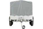 UNITRAILER Kippbarer Gartenanhänger 264/2: Robuster Doppelachser mit Stützrad & Plane