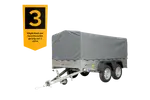 UNITRAILER Kippbarer Gartenanhänger 264/2: Robuster Doppelachser mit Stützrad & Plane
