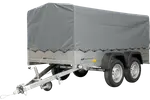 UNITRAILER Kippbarer Gartenanhänger 264/2: Robuster Doppelachser mit Stützrad & Plane