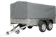 UNITRAILER Kippbarer Gartenanhänger 264/2: Robuster Doppelachser mit Stützrad & Plane