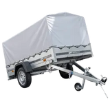 Robuster Kippanhänger für PKW, 750 kg, mit Stützrad, Hochplane und Spriegel