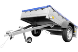 UNITRAILER Garden Trailer 201 KIPP: Robuster Kippanhänger mit Flachplane, Stützrad, Planenträgern
