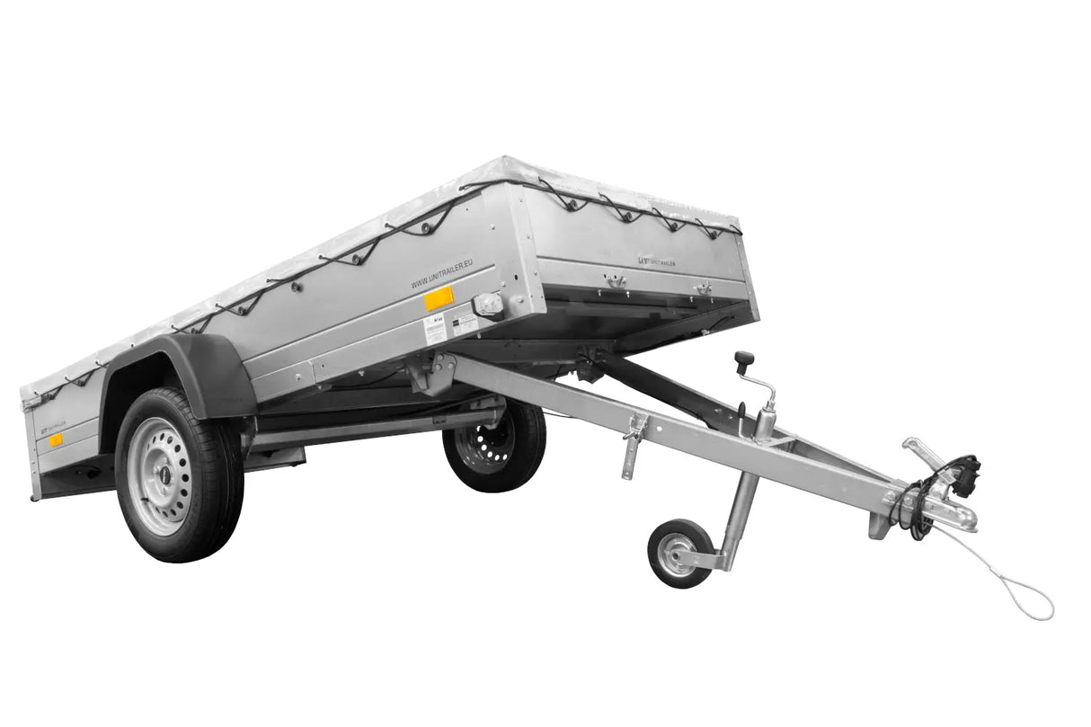 UNITRAILER Garden Trailer 264 KIPP: Robuster kippbarer PKW-Anhänger mit Flachplane