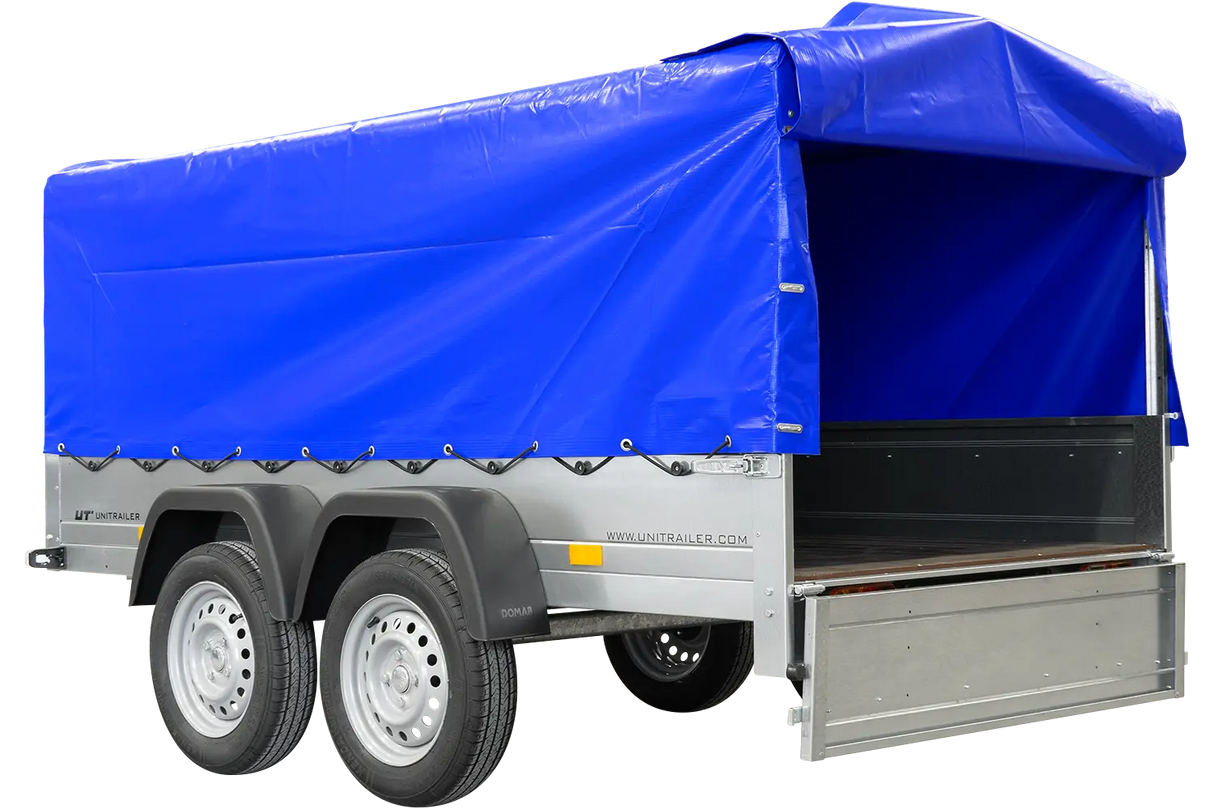 UNITRAILER Gartenanhänger 264/2 KIPP: Robuster Doppelachs-Anhänger mit Stützrad, Hochplane & Rahmen